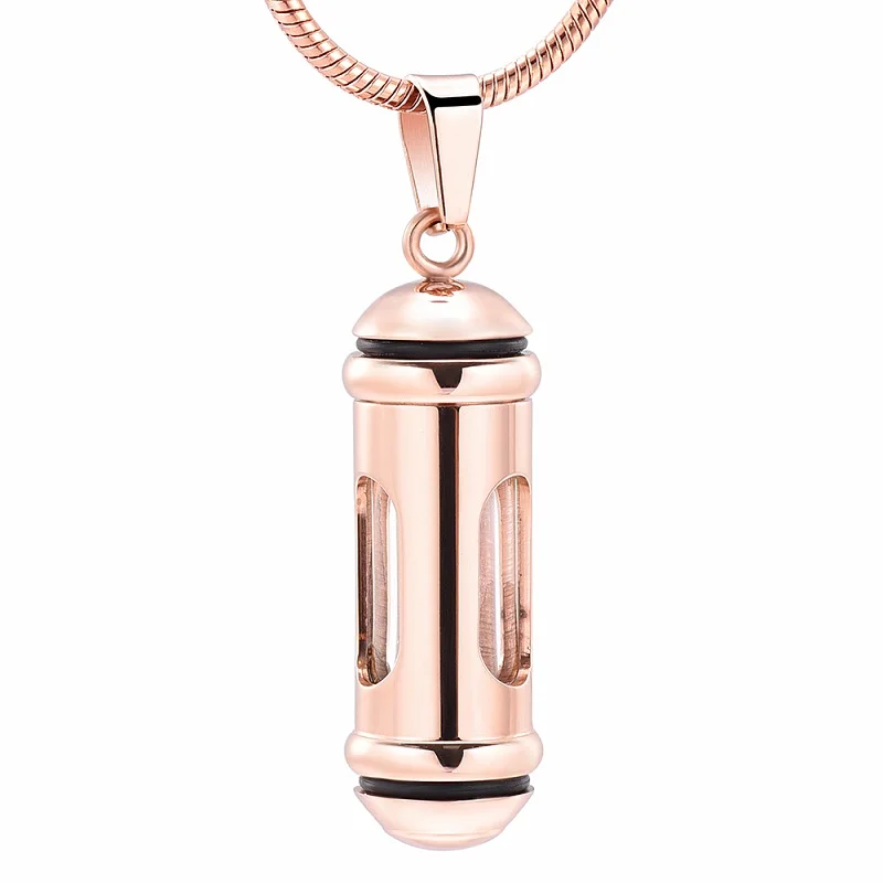 MTLEE 4 Glass Vial Necklace Pendant Set Include 4 Stainless Steel Cremation Urn Blood Pendant Put Ashes In Vial Tube Urn Keepsake Memory