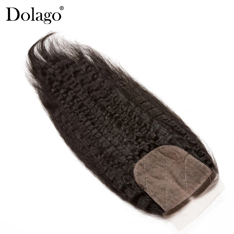 

Kinky Straight Silk Base Lace Closure Pre Plucked With Baby Hair Hidden Knots Brazilian Virgin Hair Silk Top Lace Closure Dolago