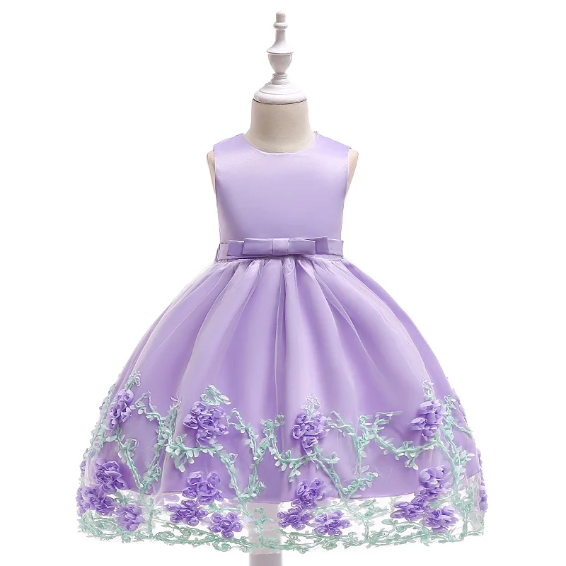 

2018 new dresses with sleeveless lace A wedding dress for a girl's birthday party High quality clothing in summer 3-10 years old