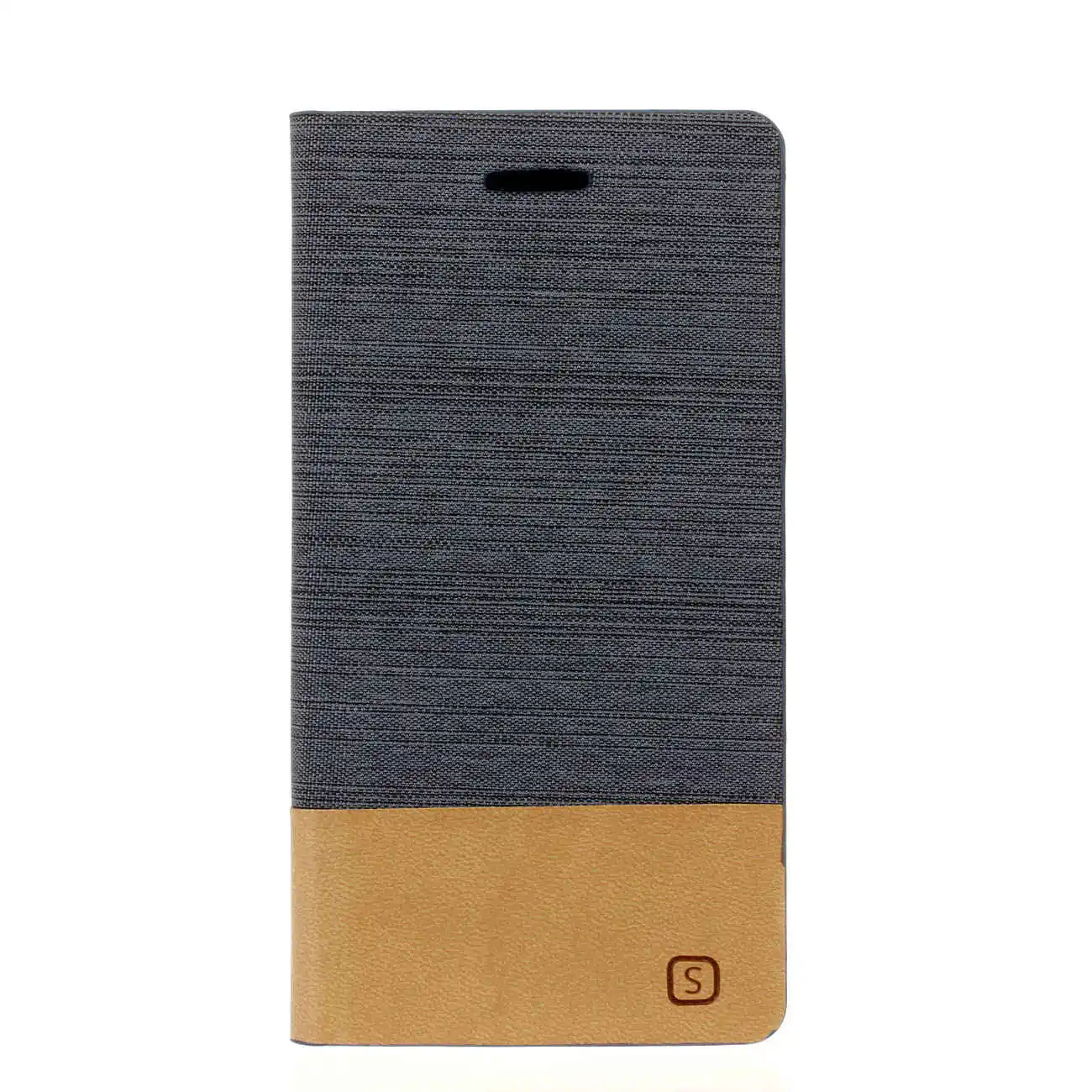 Чехол для samsung Galaxy Note edge N915 N9150 N915T N915G N915F N915S джинсовый кожаный чехол-книжка для телефона SM-N915 SM-N9150 - Цвет: Grey