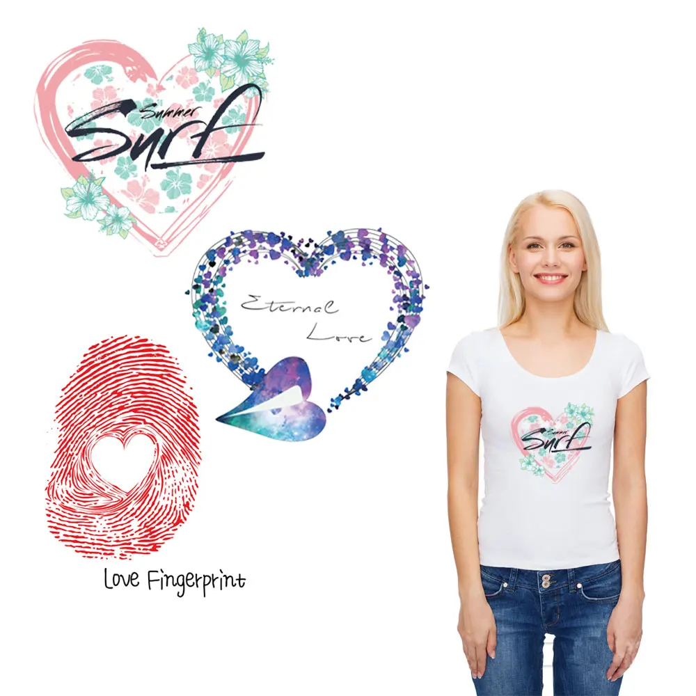 

diamond love heart lovers' clothes ironing stickers patches for clothing transfert thermocollants t-shirt iron-on transfers ropa