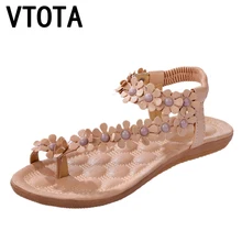 VTOTA Summer Beach Shoes Women Sandals Women Breathable Ladies Shoes Bohemia Women Shoes Flower Sandals Flats Flip Flops 426