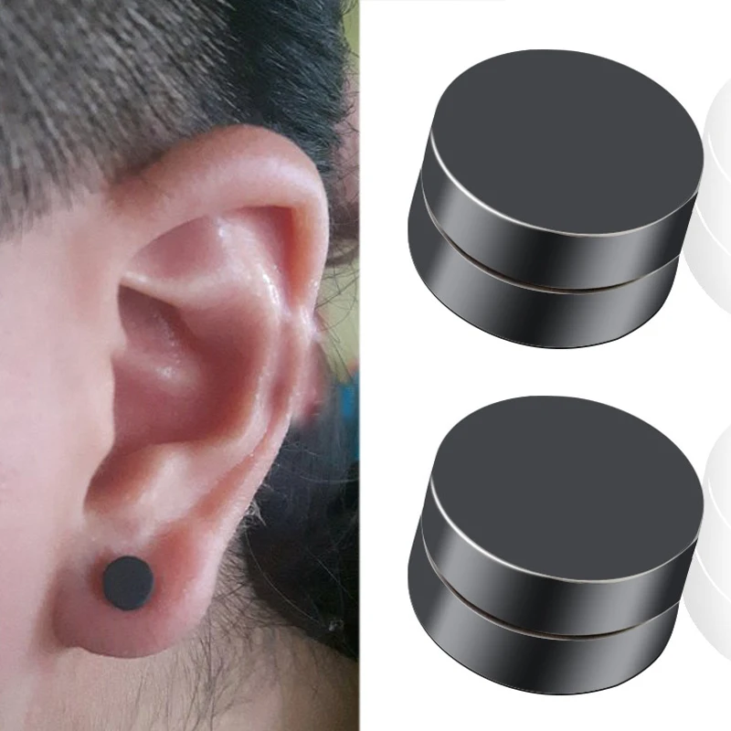 

Clip on Magnetic Ear Stud Magnet stud earring Non Piercing Mens Womens Fake Earrings