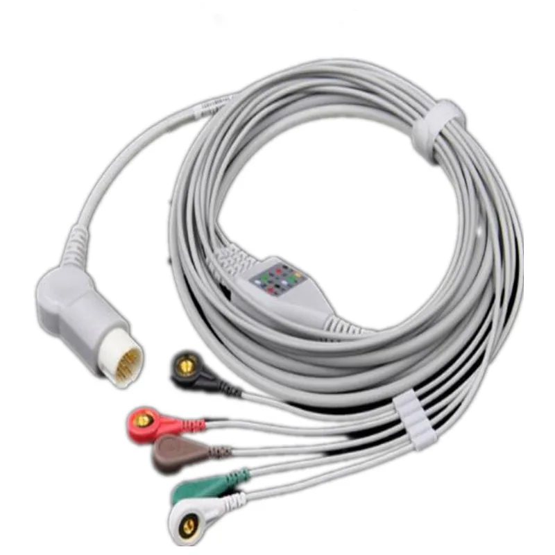 2018 совместимый с Philips/HP 12Pin MP20/VM6 монитор пациента ЭКГ кабель один шт. 5 проводных