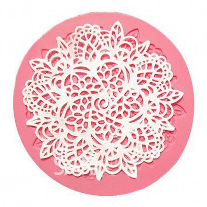 

1Pcs Round Crown Shape Cake Silicone Mat Sugarcraft Fondant Cake Decorating Tools Kitchen Baking Silicone Lace Molds