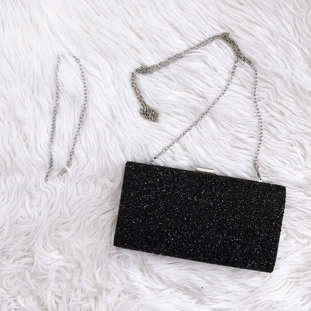 FGGS-Woman Evening bag Women Diamond created Rhinestone Clutch Crystal Day Clutch Wallet Wedding Purse Party Banquet, Silver