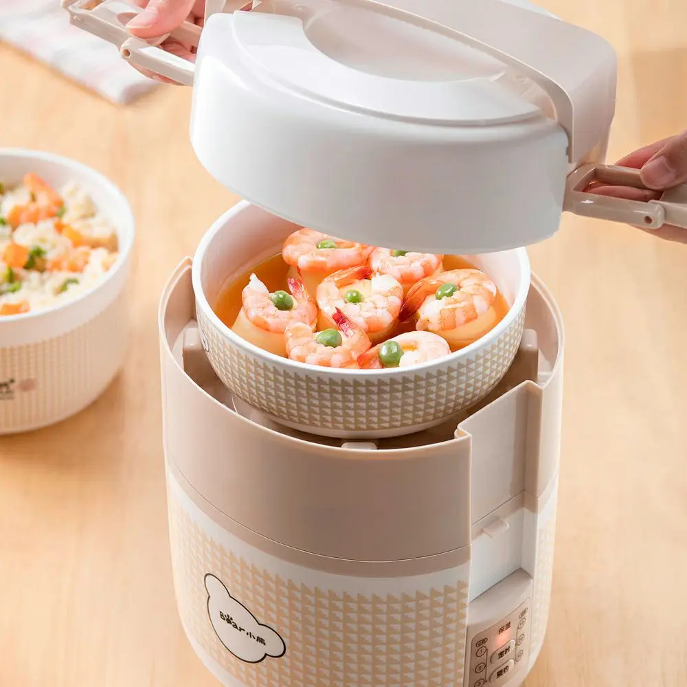

Bear DFH-B16G2 Electric Lunch Box Double Layer Heating Cooking Thermal Lunch Box Rice Cooker High Capacity Reservation