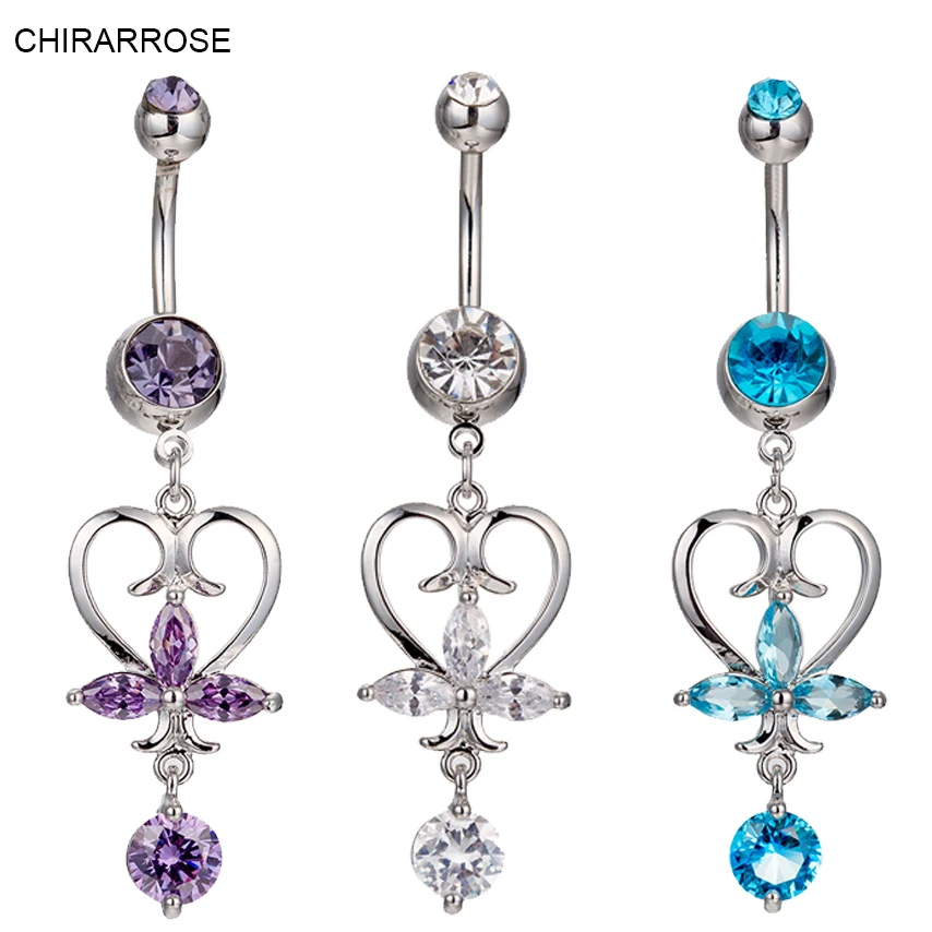 2019 новый роскошный Циркон пупок пирсинг длинные присинг для тела Crystal Bell Nombril