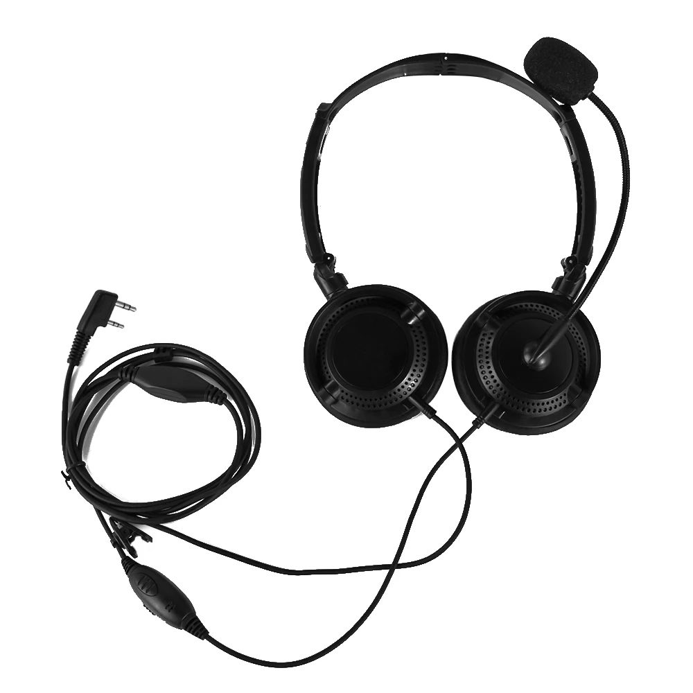 

New 2 PIN Folding Headphone Headset Mic for QUANSHENG PUXING WOUXUN HYT TYT BAOFENG UV5R 888S KENWOOD TH D7/F6/22 Radio