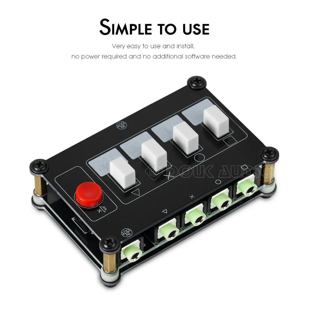 

MC104-Pro 3.5mm headphone 4 ways Audio Switcher Splitter selector preamp