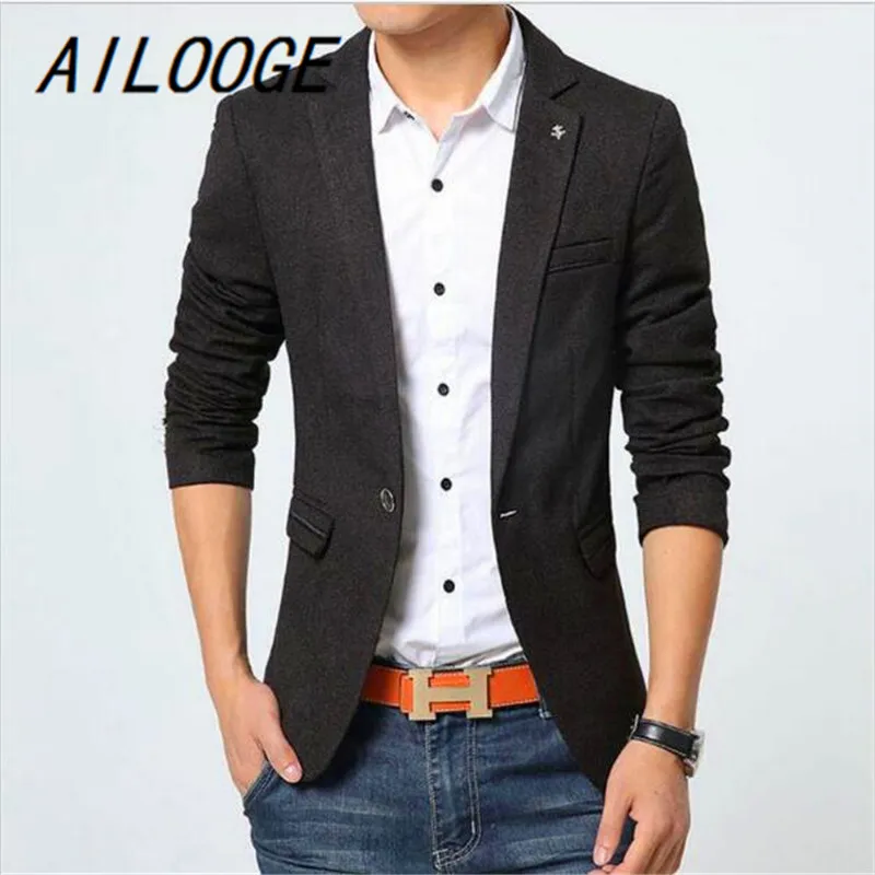 AILOOGE, мужской костюм, куртки, блейзеры, нарядные костюмы, мужские, повседневные, модные, приталенные, на одной пуговице, стиль, большой размер и свадебный блейзер