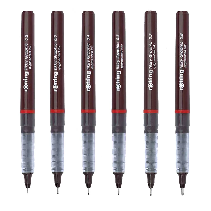 Rotring Tikky черный графический fineliner ручка пористая точка рисунок дизайн одноразовая ручка 1 шт./лот