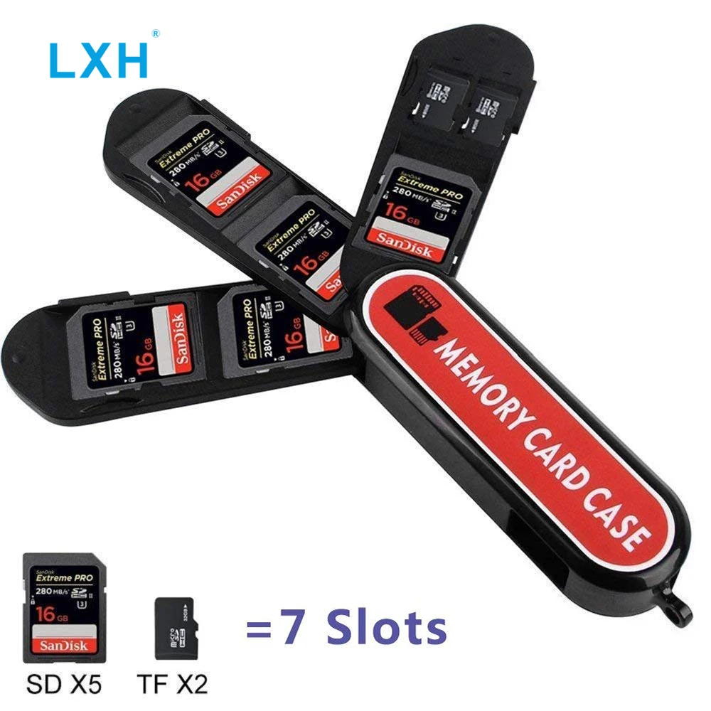 LXH 7 слотов/12 слотов чехол для карты памяти с SD/Micro SD/TF/Mini SIM/Micro SIM/Nano SIM карта памяти водонепроницаемый ящик для хранения