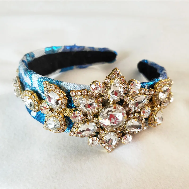 Роскошная Королевская корона ручной работы в стиле барокко, свадебная Хрустальная корона с большим цветком и тиара, свадебные аксессуары для волос