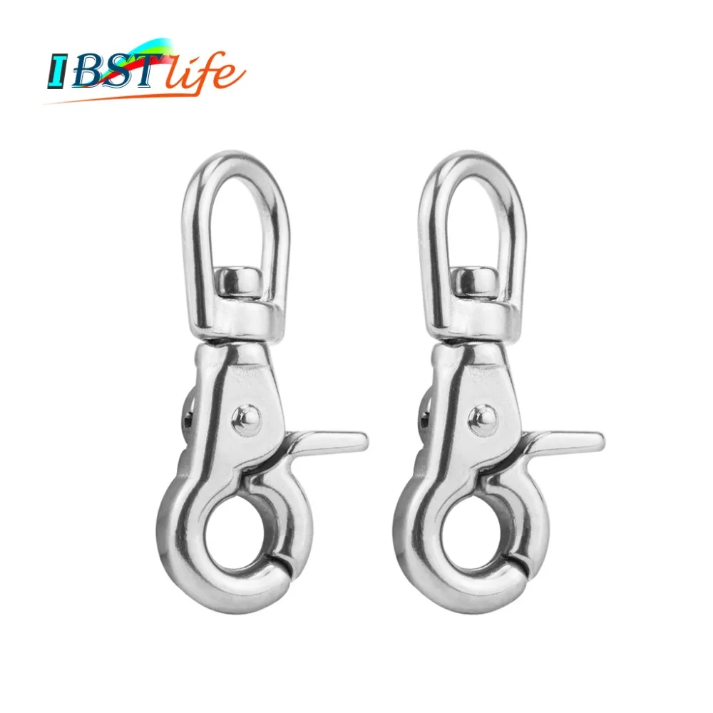 

2PCS stainless steel 316 Webbing Bag Trigger Swivel Lobster Clasps Clips Snap Hooks Weave Paracord Lanyard Buckles