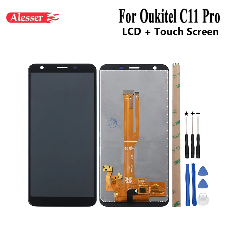 

Alesser For Oukitel C11 Pro LCD Display And Touch Screen Perfect Replacement Accessories For Oukitel C11 Pro With Tools+Adhesive