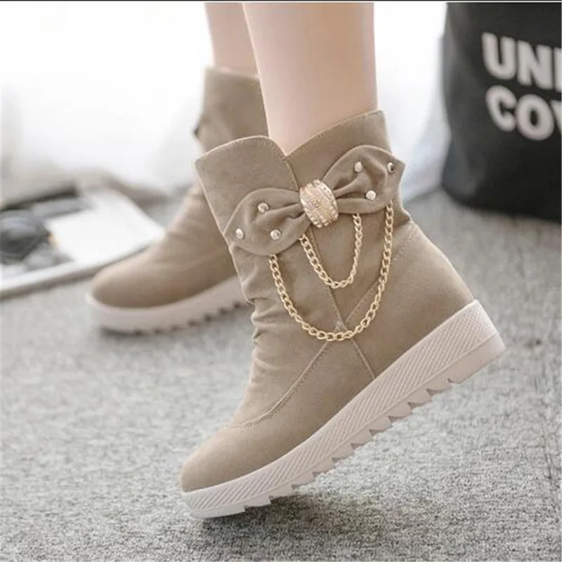 

2019 Women Autumn Winter Womens Boots Shoes Wedge Shoes Flat Snow Boots Cotton Shoes Girls Ankle Boots