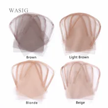 Закрытие шнурка Фронтальная основа 4x4 дюймов коричневый цвет Швейцарский парик шапки для изготовления закрытия 6 шт./лот