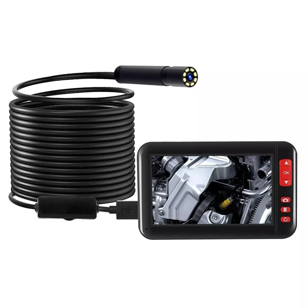 

F200 Rechargeable Industrial Adjustable Brightness LCD Screen HD 1080P Inspection Pipe Engine Borescope 8LED 8mm With Cable Car