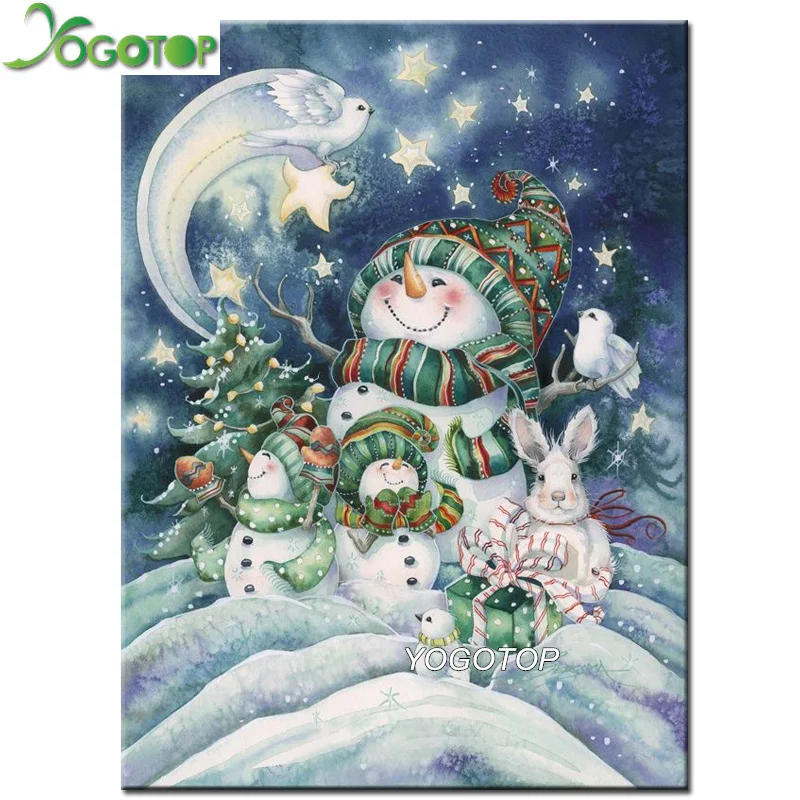 

YOGOTOP 5D Full Diamond Embroidery snowman Diy Diamond Painting Cross Stitch Kit Needlework Diamond Mosaic Craft Christmas ZB825