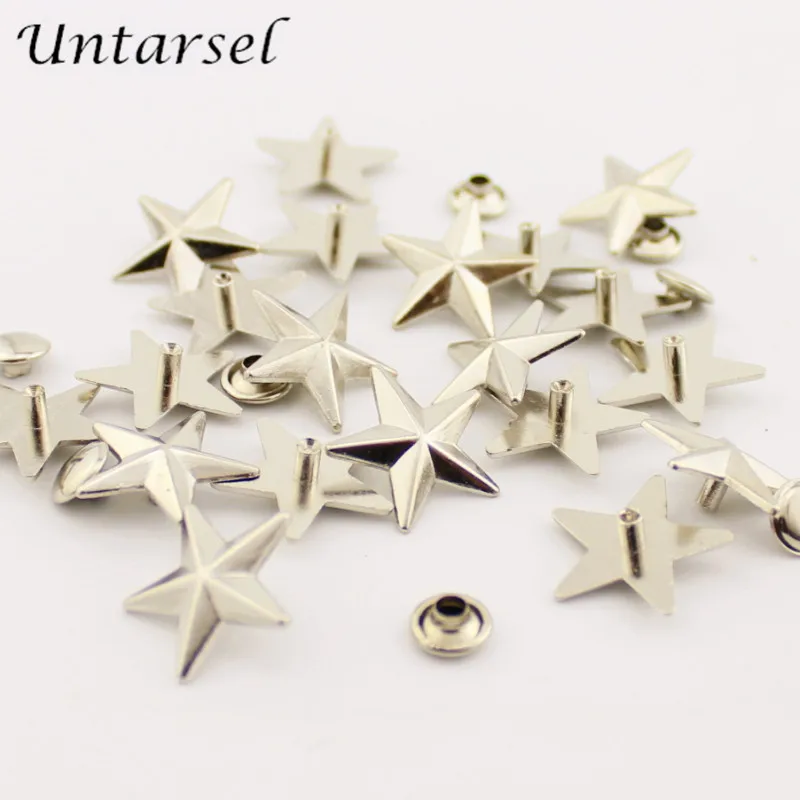 

15/18/20mm Silver/Bronze Metal Star Rivet With Cap Leather Crafts Alloy Studs Punk Bag DIY Hat Clothes Spikes Accessories