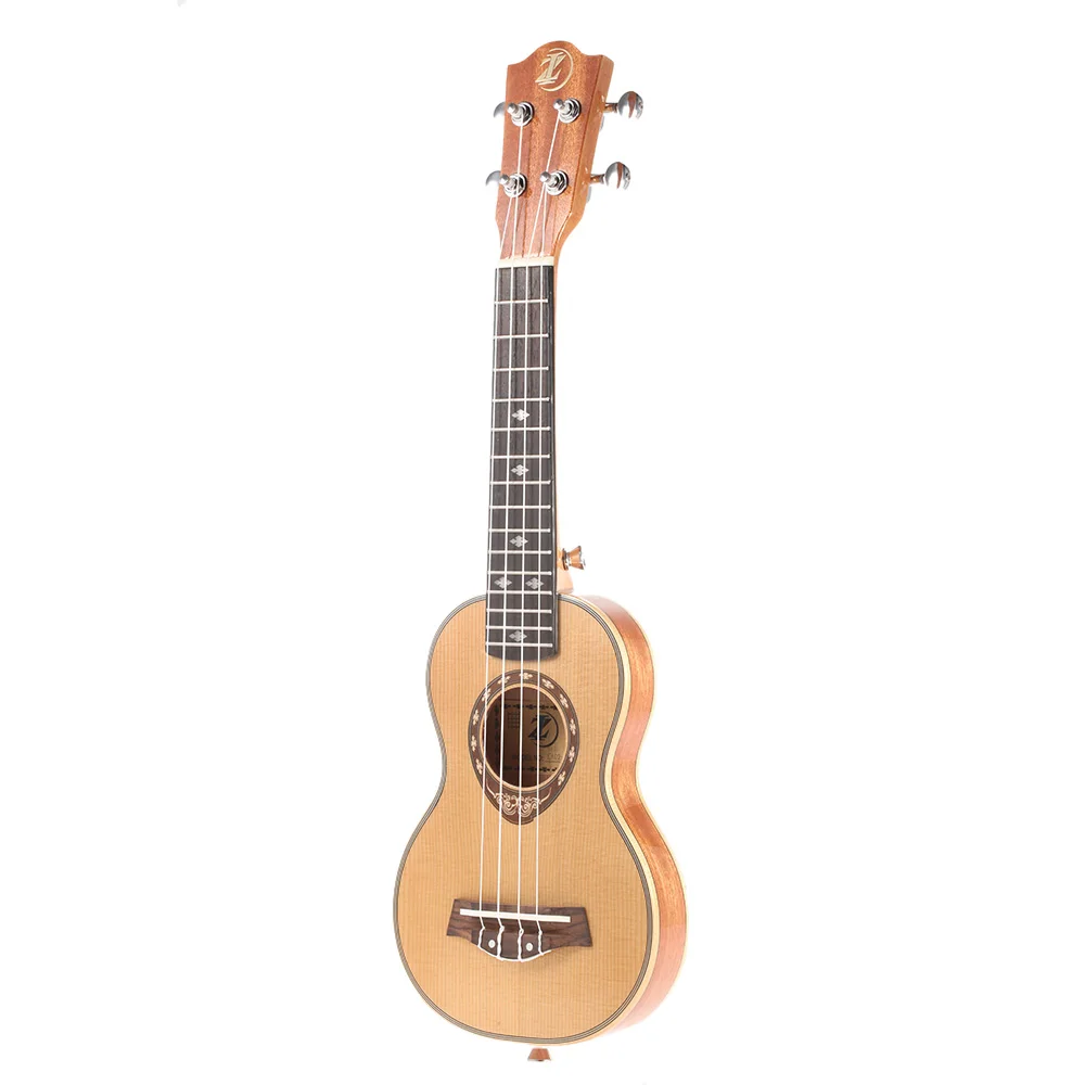 

21" Soprano Spruce Ukulele Ukelele 42mm Slim Design High Gloss Surface Mahogany Fingerboard Nylon String Delicate Tuning Peg