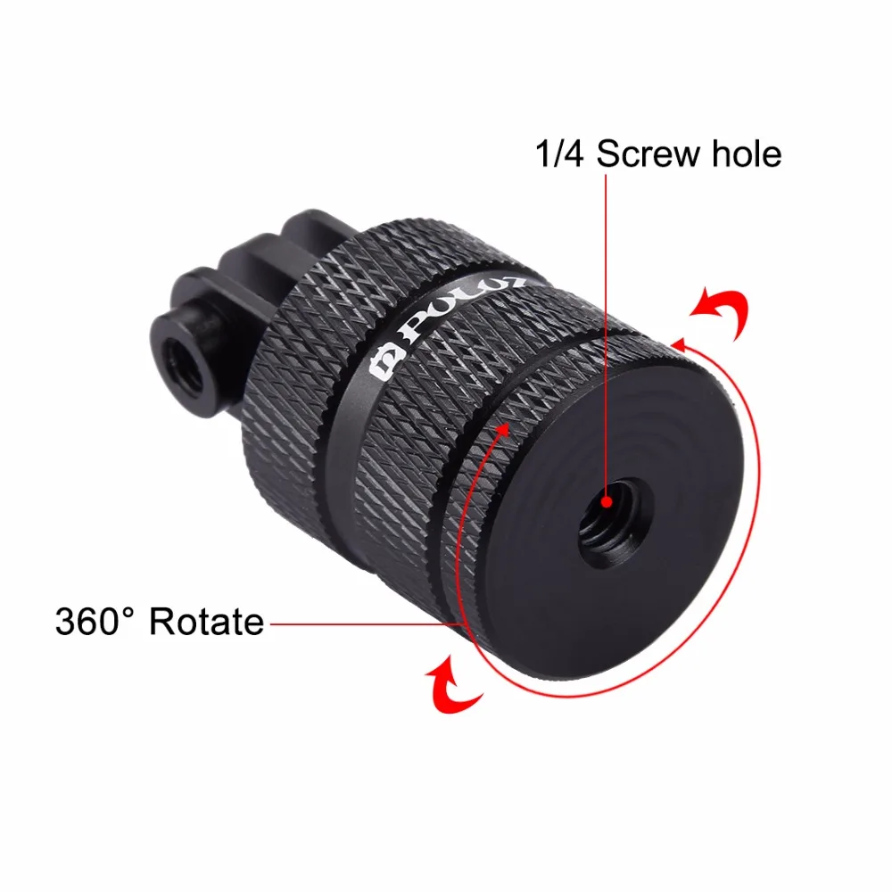 PULUZ 360 Degree Rotation Connection Holder 1/4 Inch Screw Hole Tripod