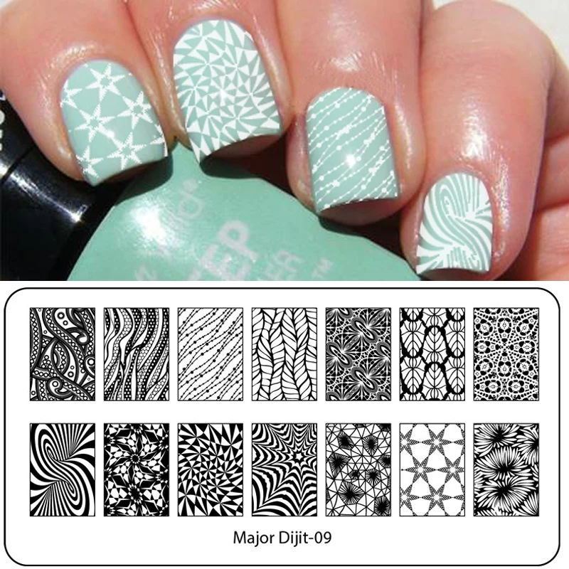 

Fashion DIY Polish Beauty Nail Art Image Stamp Stamping Plates 3D Nail Art Templates Stencils Manicure Tools