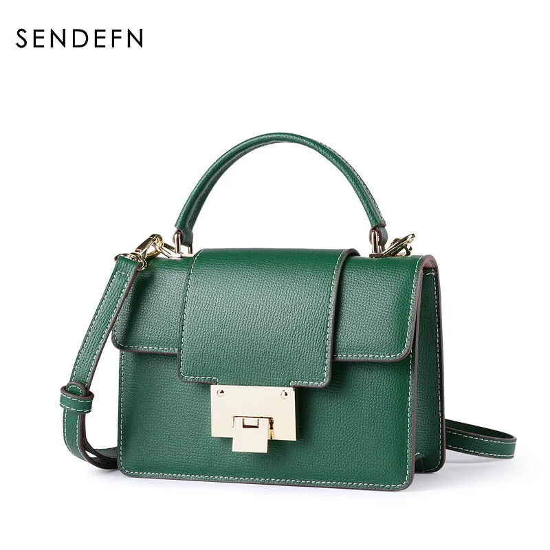

SENDEFN Woman Handbags Genuine Leather Composite Bag Soft Cowhide Skin Female Shoulder Crossbody High Quality Natural Messenger
