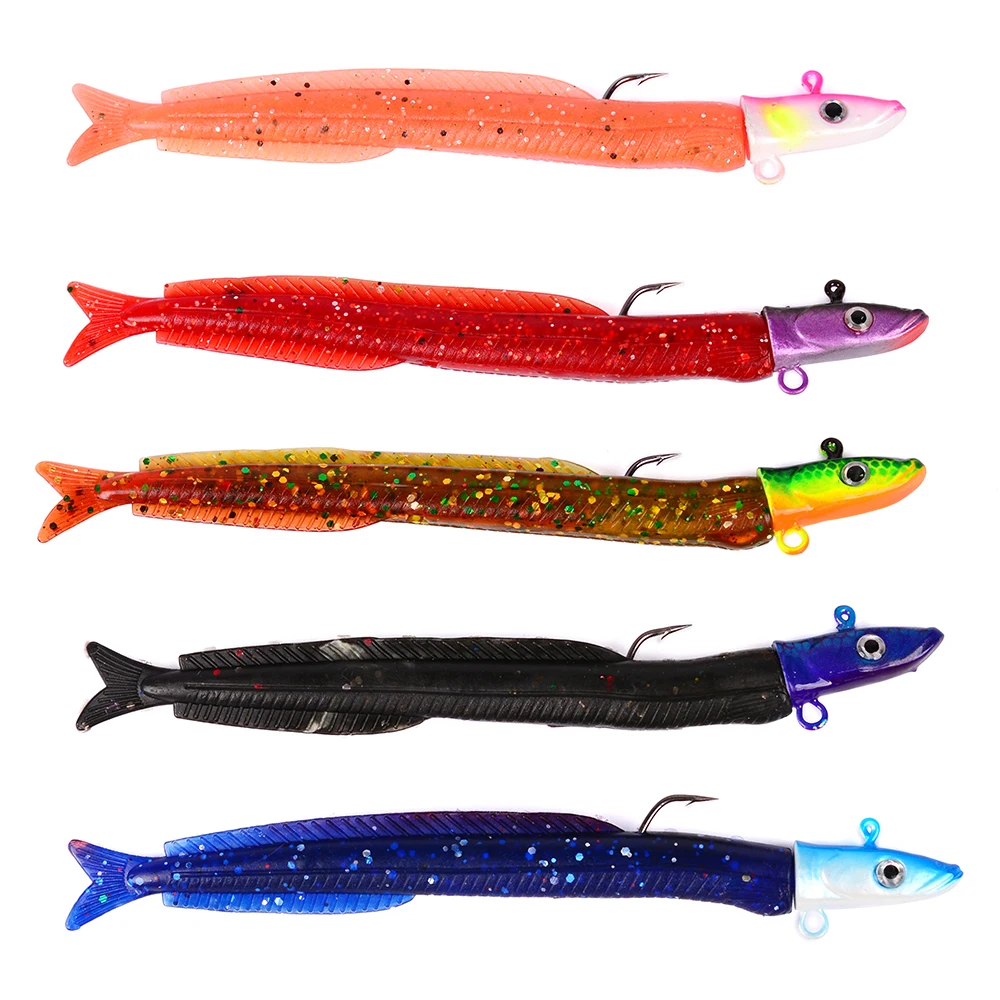 Proberos DW6060 5 piece Set Silicone Fishing Lures Lead Plating Fish