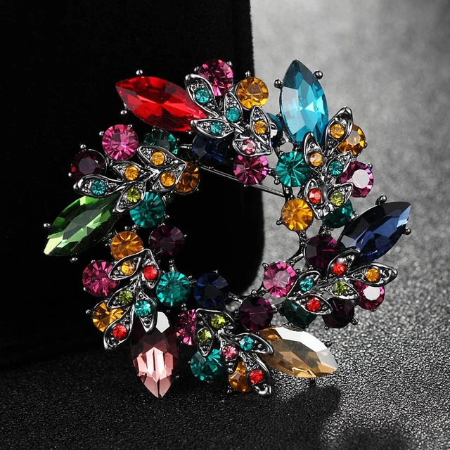  Elegant Rhinestones Brooches for Women,Retro Crystal Handmade  Brooch Pin,Flowers Pins for Clothes,Women's Brooches & Pins : Clothing,  Shoes & Jewelry