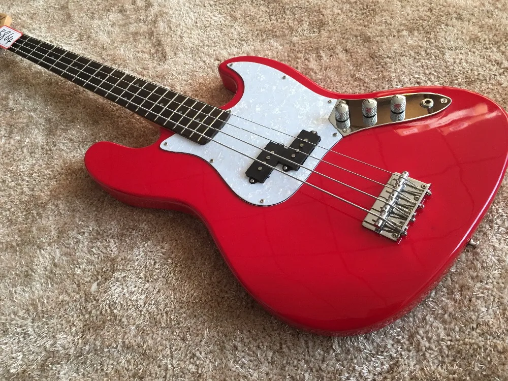 custom bass guitar shop 4 string electric bass guitar Red color