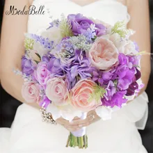 Modabelle Искусственный Свадебный букет фиолетовые розы Цветочные подружки невесты, невесты свадебные цветы букет невесты De Mariage