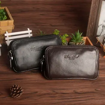 

CHEER SOUL Genuine Leather Waist Belt Bag Men Small Fanny Pack Phone Pouch Brand Clutch Wallet Handbags Travel Waist Pack Male