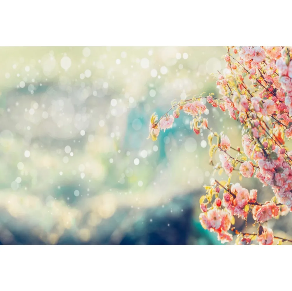 

Laeacco Cherry Blossom Flowers Spring Polka Dots Party Wallpaper Scenic Photography Backdrops Photo Backgrounds For Photo Studio