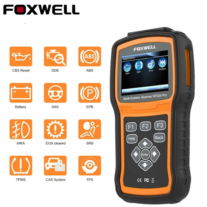 

Foxwell NT520 Pro OBD2 Automotive Scanner Full System ABS SRS SAS EPB TPMS DPF Oil Light Reset OBD ODB2 Auto Car Diagnostic Tool