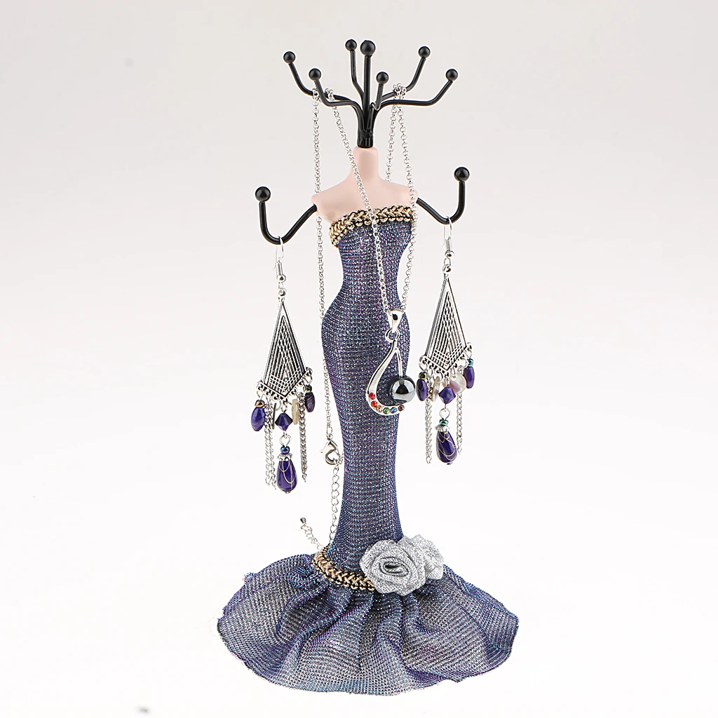 Элегантный женский манекен с фигурками, подставка для ювелирных изделий, подвесное кольцо, витрина для демонстрации женских колец, ожерелья, сережек, браслетов
