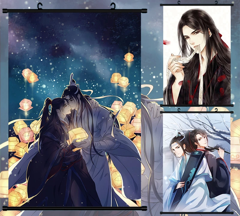 団長の悪魔栽培魏 Wuxian Lan Wangji 壁紙ポスターの壁スクロール絵画ハンギングコスプレ装飾ギフト 衣装小道具 Aliexpress