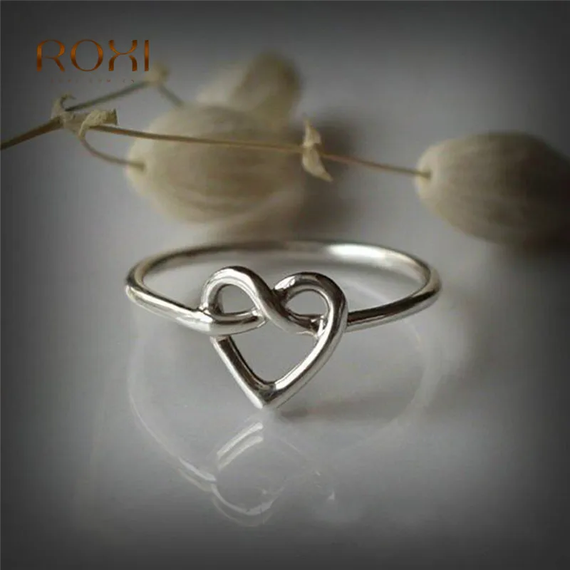 Fashion Silver Color Heart Shaped Wedding Engagement Ring for Woman Lover Couple Anel Simple Thin Ring Jewelry Dropshipping Z4