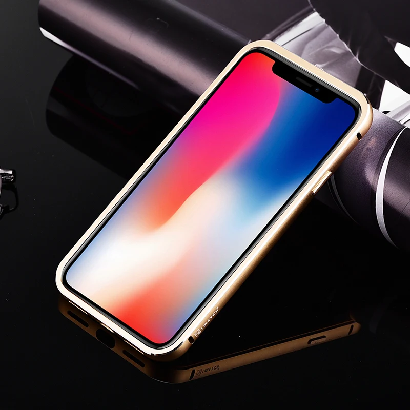 iMatch Aviation Aluminum Alloy Metal Bumper Tempered Glass Back Cover Case for Apple iPhone X