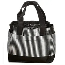 Большой ланч-мешок изолированный герметизирующий холодный холст полоса переноска для пикника случае термальная Портативная сумка для обедов# BL5