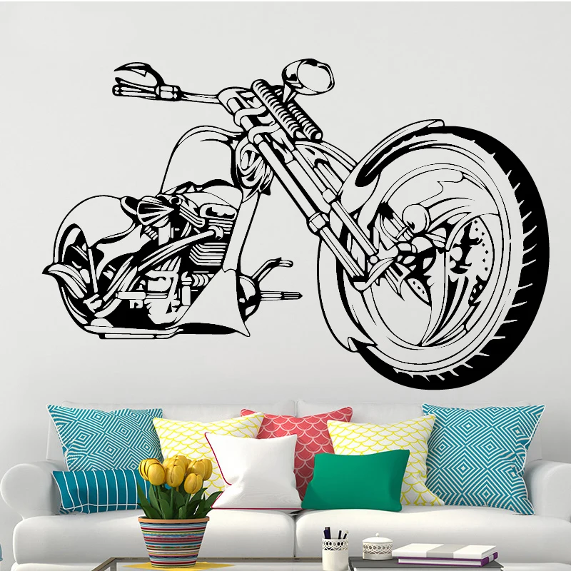 

Harley Motorcycle Wall Art Sticker Poster For Living Room Bedroom Decoration Decals Wallpaper Mural Wall Stickers