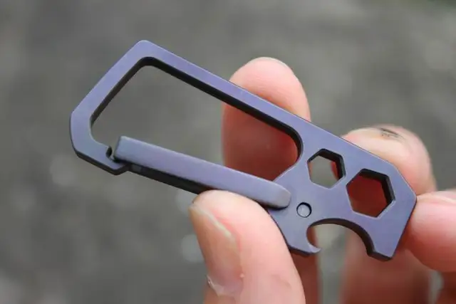Details about / EDC Titanium Alloy Keyring Keychain 1pc Buckle Hook /& 5pcs 14mm Key Hang up ring