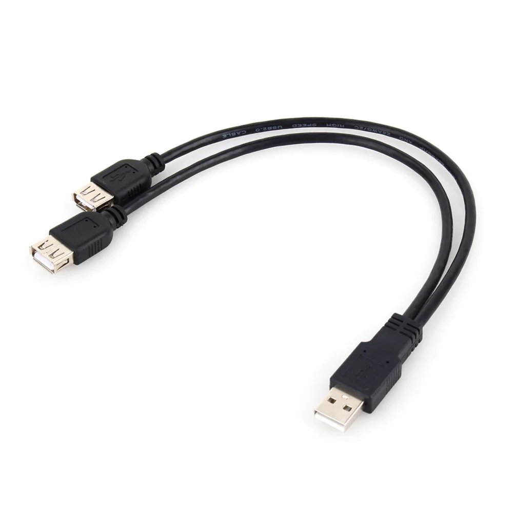 USB 2.0 Male to 2 Dual USB Female Jack Y Splitter Hub Adapter Cablein