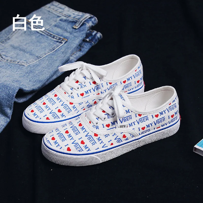 Mhysa 2019 Women Flats Lace up Comfortable Ladies Canvas Vulcanized Shoes Female Fashion printing Casual Platform Shoes T909