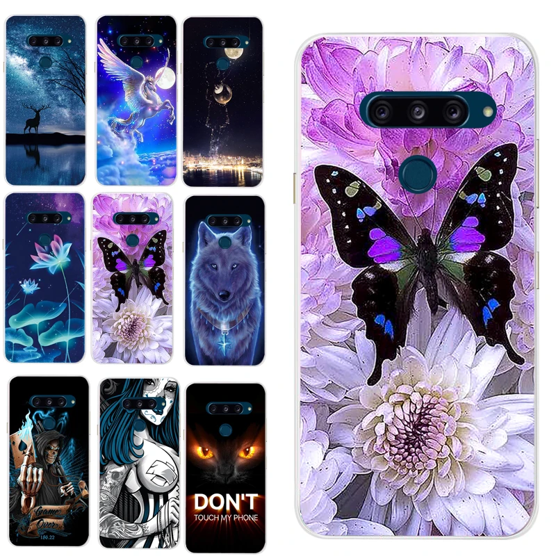 

Butterfly with Purple Flower Case for LG K10 Q7 Plus Q7Plus Alpha X5 2018 K11 K11Plus K30 X Power3 Power 3 V40 G8 ThinQ Cover