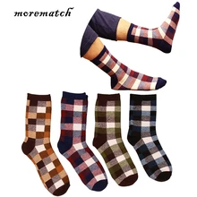 Morematch 1 пара Осень-Зима теплые мужские носки цветные хлопковые носки мужские повседневные носки 4 цвета на выбор