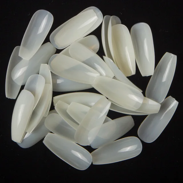 Natural 600 шт Новые балерины для ногтей полные ногти форма гроба искусственные ногти для французского маникюра кончик салон украшены прозрачные накладные ногти s - Цвет: Natural
