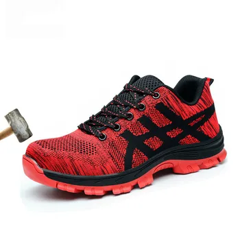 

Safety Shoes Fashion sneakers Mens Steel Nose Covers Working Shoes Breathable Summer Tooling Boots Protect Footwear Size 35-46