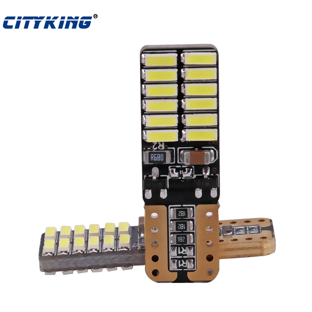 1 шт./лот T10 Светодиодная Лампа 194 Led Canbus 24SMD 4014 автомобильная светодиодная